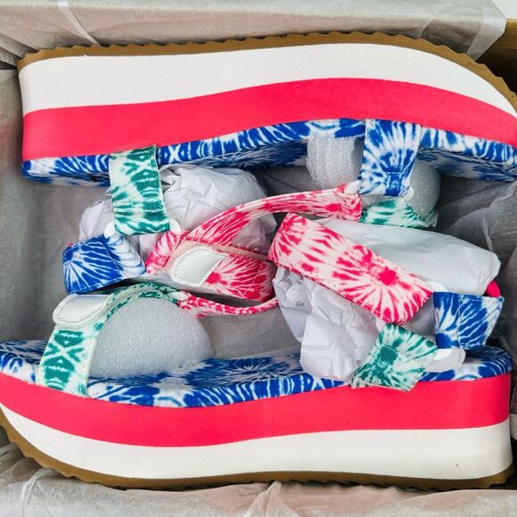 Dirty Laundry Goin’ Out Multicolor Tie Dye Chunky Platform Sandals - Size 9.5 - Picture 9 of 9